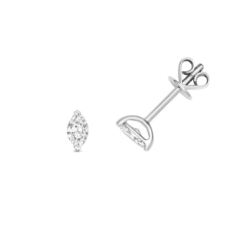 Diamond Marquise Cut Earring Studs 0.30ct. 18ct White Gold